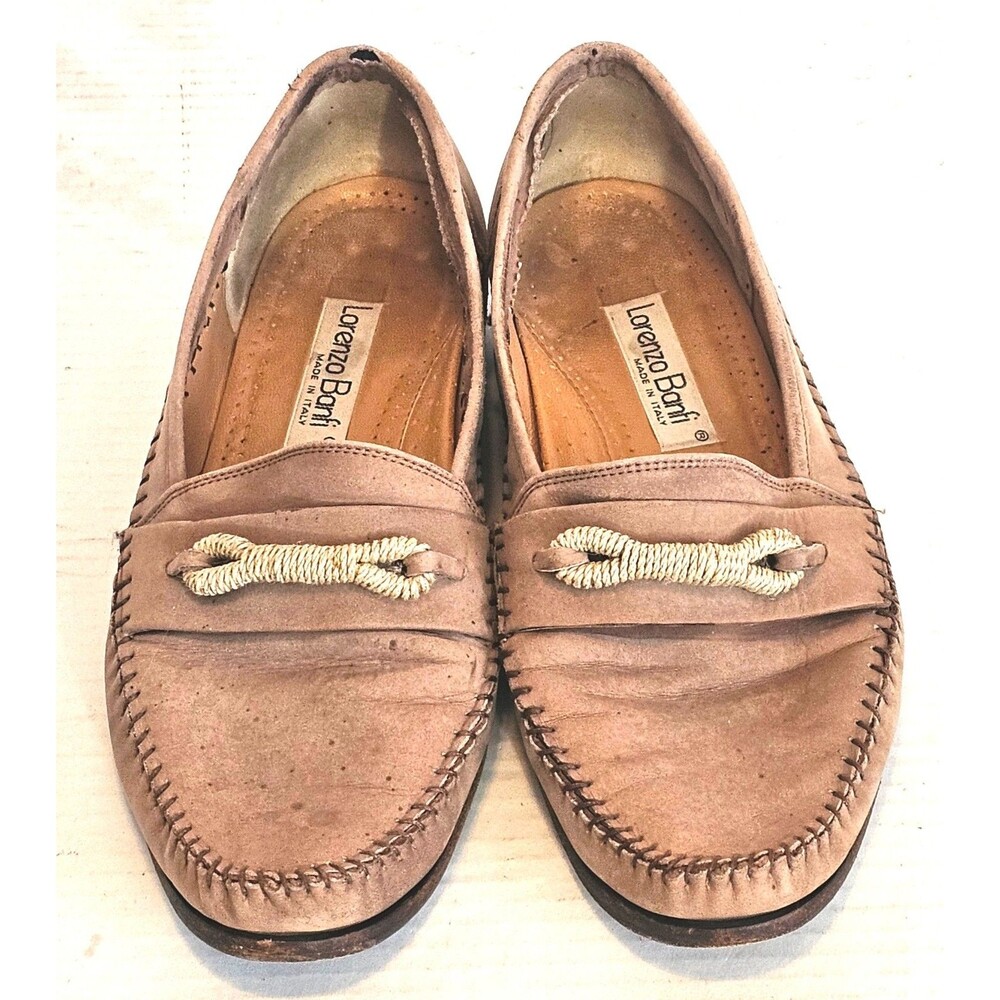 Lorenzo Banfi Men's Suede Slip-On Loafers Shoes Size:10 M Tan Made in Italy READ